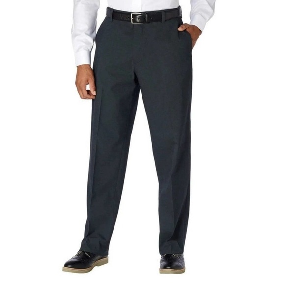 Kirkland Signature Black Pin Dot Non Iron Flat Front Dress Pants Size 34x30 - Picture 1 of 14